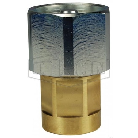 Dixon DQC W Wingstyle Interchange Hex-Nut Female Coupler, 1/2-14 Nominal, Female NPTF, Brass 6WF4-B-HN